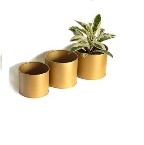 Maceta de metal de lujo decorativa de hierro de diseño moderno chapada en oro personalizable hecha con material de alta calidad - Product Image 5