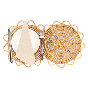 Manufacture Natural Round <b>Woven</b> Placemats Rattan Bowl Mats and Pad Handmade Placemats High Quality - Product Image 1