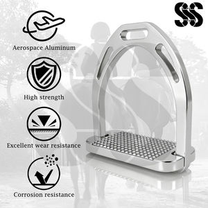 Étriers de sécurité équestres en alliage d'aluminium anodisé léger de qualité supérieure pour l'équitation, le saut d'obstacles et l'équitation - SHER SONS - Product Image 2