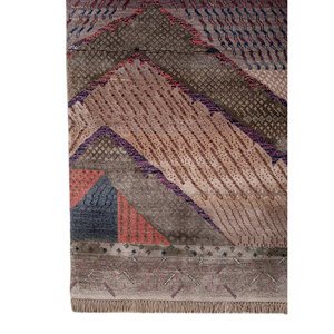Alfombras Anudadas a Mano de Lana y Seda de Bambú con Patrón Abstracto Rosa y Morado Manchaha Les-2787 para Uso Doméstico Importadas de Jaipur Rugs US - Product Image 4