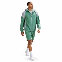 Ensemble de survêtement léger pour homme, personnalisé OEM, vente en gros, avec veste à capuche et short, idéal pour le sport et la course à pied