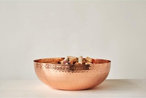 Tazón de Cobre Puro 100% Hecho a Mano por DIVRIS, Diseño Vintage Estilo Americano, Plato de Servir de Metal Duradero, Tazones Decorativos - Product Image 3