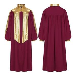 Bata de Iglesia formal transpirable de diseño personalizado bordado para predicar pastores forro cómodo - Product Image 5