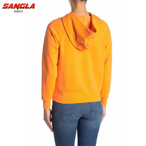 OEM venta al por mayor logotipo personalizado de las mujeres de manga larga sudaderas con capucha de moda de punto desgaste en colores sólidos sudadera de las mujeres - Product Image 4