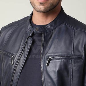 Chaqueta de invierno informal con cuello levantado para hombre, piel de vaca transpirable con logotipo frontal a un precio razonable - Product Image 5