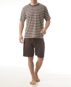 Ensemble de pyjama décontracté en jersey 100 % coton teint en fil, à manches courtes, respirant, tricoté pour homme - Fournisseur Bangladesh RKG Fashion Net - Product Image 1