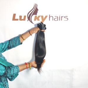 Venta al por mayor de extensiones de cabello humano virgen natural negro de calidad cutícula alineada doble trama mechones rectos máquina vietnamita - Product Image 4