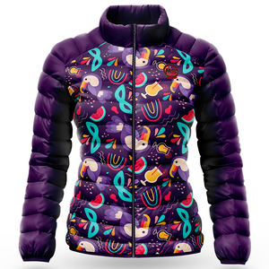 Las chaquetas acolchadas más vendidas para mujer con chaquetas de cuello largo de doble color a la venta 2025 chaqueta acolchada recortada de calidad superior - Product Image 3