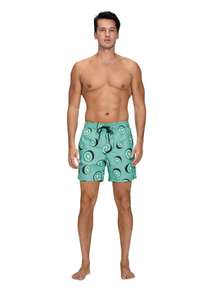 Pantalones Cortos de Hombre de Lona Tejida con Estampado Digital |   Pantalones Cargo Transpirables de Cintura Media con Cordón, Ecológicos, Antiarrugas, Estilo Urbano - Product Image 6