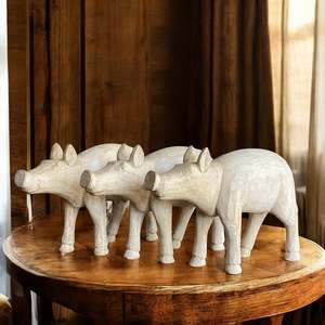 <b>Rustic</b>-Style <b>Wooden</b> Pig Design Unique Home Decorative Item - Product Image 2