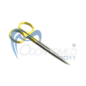 Tijeras Quirúrgicas Odontomed 2011 de Alta Calidad con Certificación CE, Tijeras para Iris T.C. con Anillo Dorado, Hoja Afilada Dentada de Acero Inoxidable - Product Image 3