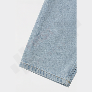 Pantalons en jean vintage pour hommes en gros 2025, de haute qualité, coupe droite, ample, bouton, lavable, uni - Product Image 6