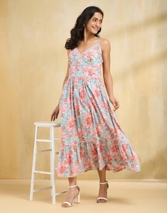 Vestido de algodón con bloque de mano indio, estampado Floral, ropa de fiesta de verano para mujer, estilo bohemio, regalo personalizado - Product Image 2