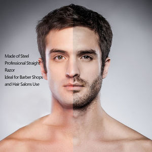 Rasoir droit à lame unique avec verrouillage à bascule personnalisé, acier inoxydable noir et or, rasoir pliant pour hommes, rasage humide - Product Image 6