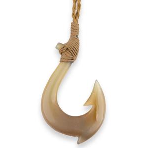 จี้สร้อยคอรูปตะขอเบ็ดปลาทำจากเขาควาย งานแฮนด์เมดจากวัสดุธรรมชาติ พร้อมเชือกถักปรับได้ เหมาะสำหรับเป็นของขวัญและสวมใส่ในชีวิตประจำวัน 50 - Product Image 1