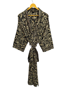 ชุดกิโมโนสำหรับผู้หญิงชุดบิกินี่คลุมชุดว่ายน้ำชุดยาวผ้าไหมส่าหรีแบบรีไซเคิลอินเดียชุดใส่กลางคืน - Product Image 2