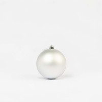 Boules de Noël rondes en plastique argentées, 2 pièces, 15 cm, fabriquées à la machine, pour arbre, suspendues, Italie, Optima Trade Srl