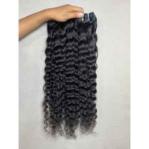 Extensions de cheveux humains vierges indiens bouclés, 8 à 28 pouces, ondulations naturelles et crépues, tissages à coudre, un seul donneur, naturel - Product Image 4