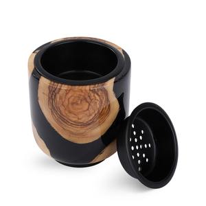 Brûleur de bakhour en bois et résine, best-seller, artisanal, porte-encens d'aromathérapie pour la maison, disponible en gros - Product Image 1