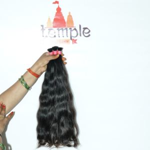 Extensiones de cabello humano de trama a granel de la India, estilos ondulados de cuerpo recto alineados con cutícula, venta al por mayor, procesamiento químico de Temple Virgin - Product Image 2