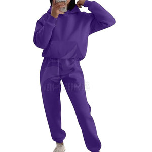 Traje deportivo personalizado para mujer Fabricante de ropa deportiva transpirable de mezcla de algodón de dos piezas OEM - Product Image 1