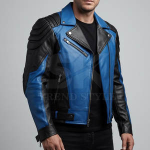 Veste en cuir pour homme de haute qualité, couleur unie, à porter au quotidien, confortable, veste en cuir pour homme - Product Image 4