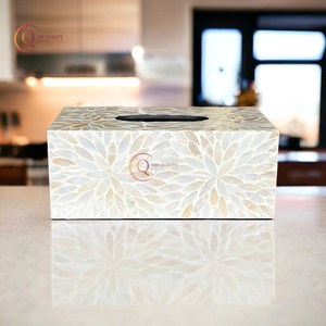 Mosaïque blanche et marbre boîte à mouchoirs décoration de table et accessoires accessoires de salle de bain et produits les plus exigeants à bas prix - Product Image 4