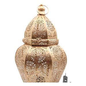 Lámpara de Mesa Decorativa Moderna de Metal Dorado Estilo Marroquí, Lámpara Eléctrica con Diseño Calado para Decoración del Hogar, Bodas y Ramadán - Product Image 3