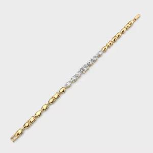 Luster Fancy Custom Mixed Shapes D Color oro VVS Moissanite diamante 925 pulsera de tenis chapada en oro para mujer - Product Image 3