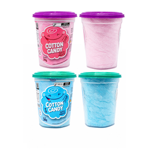 ป๊อปส์ แฟนตาซี ตุตติ ฟรุตติ คอตตอนแคนดี้ สีชมพู สีฟ้า ขนมหวานบราซิล 30 กรัม แบบถ้วย - Product Image 1