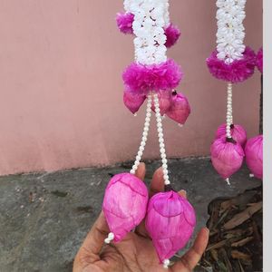 Cadena de brotes de loto para guirnalda decorativa de Mogra India hermosa guirnaldas de jazmín blanco y Loto rosa para decoración de fiesta de boda - Product Image 2