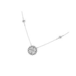 Élégant collier à pendentif Halo en platine 950 diamant naturel tendance bijoux fins design Inde usine OEM ODM bas quantité minimale de commande IGI - Product Image 3