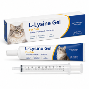 Gel de L-Lysine Premium pour Chats – Complément de Soutien Immunitaire pour la Santé Respiratoire et Oculaire – Gel Nutritionnel Félin avec <span class=keywords><strong>Taurine</strong></span> et Oméga-3 - Product Image 1