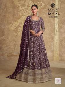 Maruti moda MF839 diseñador Real Georgette Anarkali traje Dupatta bordado trabajo Premium indio pakistaní mujeres fiesta boda - Product Image 2