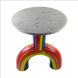 Tables d'appoint modernes de luxe avec dessus en marbre Finition 7 couleurs Thème LGBTQ pour salon et lit Décoration Mobilier Design - Product Image 1