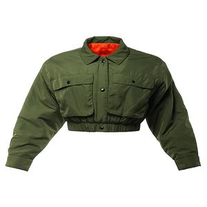 Veste en jean pour femme, coupe courte, deux poches sur le devant, fermeture à pression, rembourrage matelassé, veste bomber pour femme, haute qualité - Product Image 1