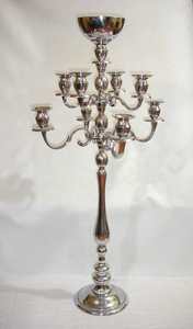 Candelabro de 4 brazos de oro de estilo moderno pulido brillante de latón de gran oferta con cuenco de flores centro de mesa de boda y decoración del hogar - Product Image 4