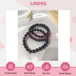 Eye Catching Design High Quality Made in India Handcrafted Hematite Faceted Beads <b>Bracelets</b> for Anniversary and Engagement Gift - Product Image 3