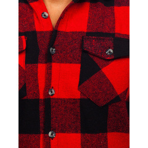 เสื้อเชิ้ตแขนยาวผ้าสักหลาดอ่อนลายสก็อตสำหรับนักขี่รถจักรยานยนต์ - Product Image 5