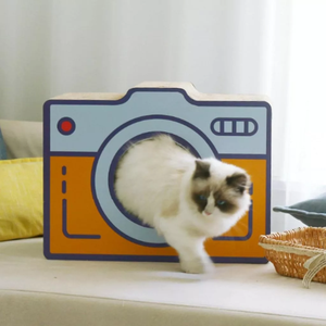 บ้านแมวสไตล์วิทยุแบบเป็นมิตรกับสิ่งแวดล้อมกระดาษแข็งที่เกาและเลานจ์แบบยั่งยืนสำหรับสัตว์เลี้ยงที่เกาให้แมวสนุกและอบอุ่น - Product Image 4