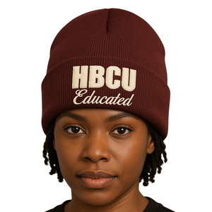 Chapeau beanie unisexe respirant et imperméable en acrylique Delta, broderie en chenille, pour sororité grecque, couleur maroon, éducation HBCU, DST, plage - Product Image 1