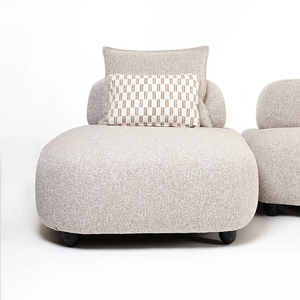 Ensemble de canapé sectionnel en tissu en forme de L moderne avec dossier rembourré, couleur blanche et accoudoirs rembourrés pour le mobilier de salon - Product Image 4