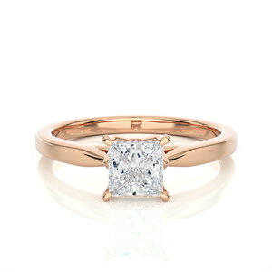 2.00 carat princesse coupe CVD laboratoire cultivé diamant Solitaire bague de fiançailles or rose taille personnalisée bague - Product Image 1