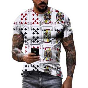เสื้อยืดลายไพ่โป๊กเกอร์สำหรับผู้ชายเสื้อยืดลาย3D สำหรับผู้ชายเสื้อผ้าแนวสตรีทแขนสั้นลำลอง - Product Image 5