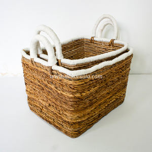 Recta Natural 5kg Capacity Woven <b>Basket</b> Eco-Friendly Modern Design <b>Rectangular</b> Storage Enhancement Sustainable Fabric Carton - Product Image 2