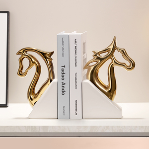 Sujetalibros de Cerámica Hechos a Mano en Color Amarillo, Diseño <span class=keywords><strong>Minimalista</strong></span>, Decoración para Mesa de Salón, Navidad y Hogar - Product Image 1