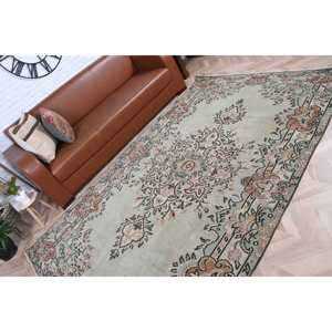 Turkish Vintage Large Rug 5.7x8.9 ft, <b>Brown</b> Moroccan Rug <b>Wool</b> - Product Image 5