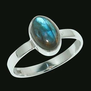แหวนแลบราโดไรต์สีฟ้าธรรมชาติทำด้วยมือเงิน925อัญมณีลาบราดอไรต์เครื่องประดับผู้หญิงของขวัญแต่งงานแหวนสำหรับผู้หญิง - Product Image 2