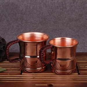 Mug à café en cuivre durable personnalisé en gros, 80 ml, 400 ml, double paroi, martelé, tasse Moscow Mule pour le camping - Product Image 1