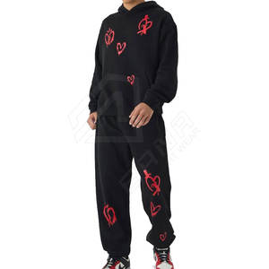 Chándal de hombre con logotipo personalizado de fábrica de Pakistán, conjuntos de Jogger de marca privada, chándales Premium de algodón tejido - Product Image 1